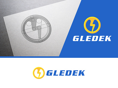 Gledek Logo blue bolt circle grid clean electric electricity flash golden ratio gradient icon lightning logo logodesign minimalist simple simplicity thunder vector yellow zapp