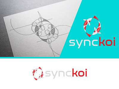 SyncKoi Logo adobe illustrator animal circle circle grid clean fish golden ratio gradient green icon illustration japanese koi logo logodesign minimalist simple vector yinyang