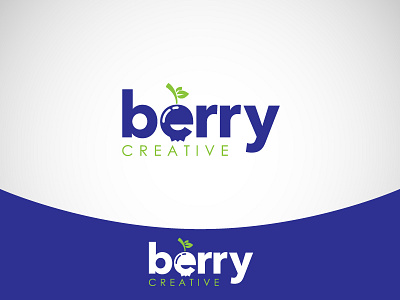 Berry Logo abstract adobe illustrator berry blue brand clean eco fruit gradient green icon leaf logo logodesign mark simple symbol vector visual identity wordmark