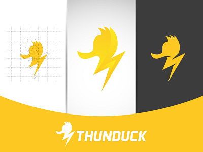 Thunduck Logo adobe illustrator animal bolt branding circle grid duck fast flash gradient icon illustration lightning logo logodesign logomark speed symbol thunder vector yellow