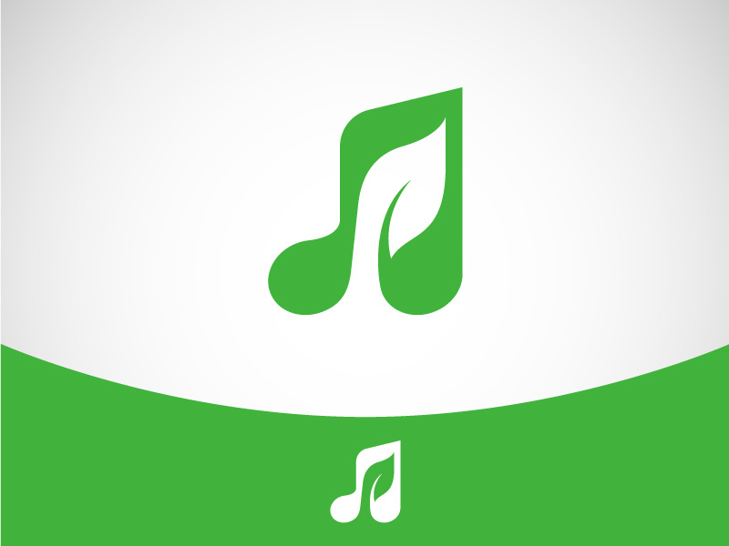 NatureSong Logo negative space illustration vector flat icon beat life eco earth green leaves leaf music song nature logo design logodesign logo