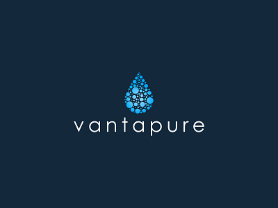 vantapure logo cirlce clean drop droplet droplets icon logo logodesign minimalist pure purity simple vanta vector vlue water