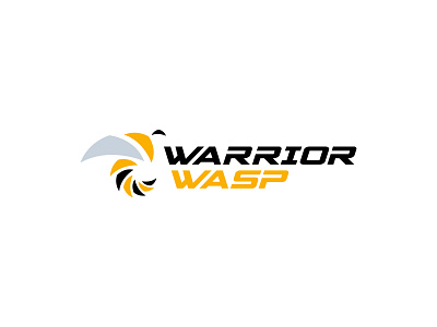 WarriorWasp logo bee clean logo logodesign simple warrior wasp yellow