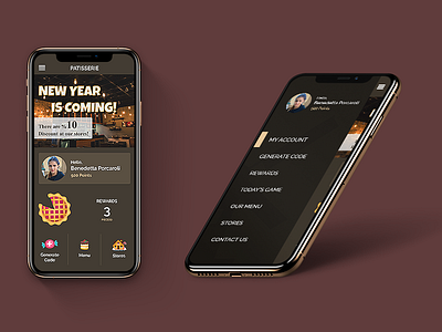 App for a Pattisserie loyalty project mobile app pattisserie ui