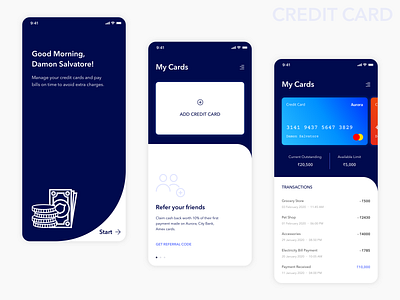 Credit Card Application app branding mobile ui ui design vector