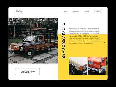 Vintage cars for sale ! app branding cars design ui design ux vintage web web design