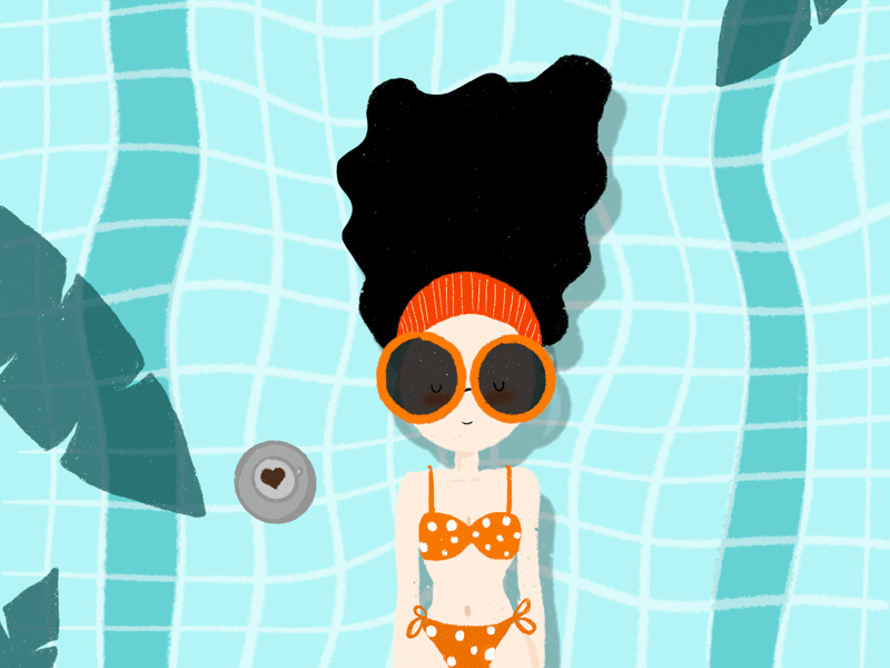 Almost Summer time after effects animation bangalore calm chill daily illustration design designer gif illustrate illustration illustrator illustrator design indian illustrator peaceful pool positive vibes procreate summers