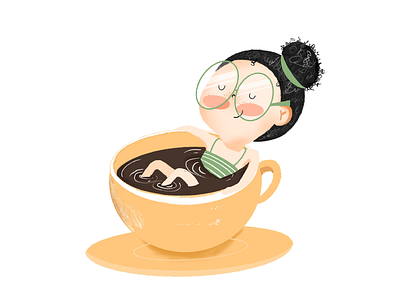 Hot chocolate bath! art bangalore calm coffee coffee cup daily illustration designer hot chocolate illustration illustrator indian illustrator procreate relaxed