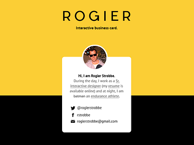 Interactive business card - Front business card