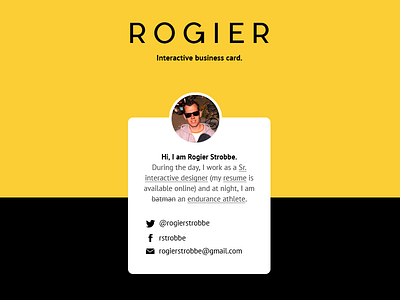 Interactive business card - Front