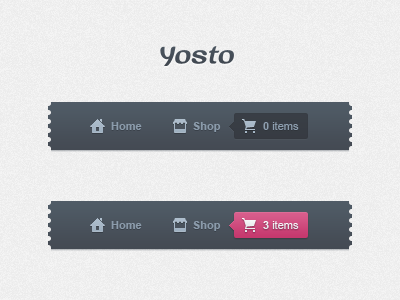 Header elements for Yosto.com cart header home icon pictogram shop yosto