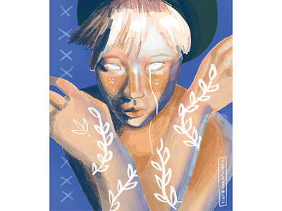 Blue light. design digital art graphic design illustration portrait