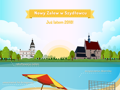 Nowy Zalew w Szydłowcu illustration infografika infographic infographic design vector