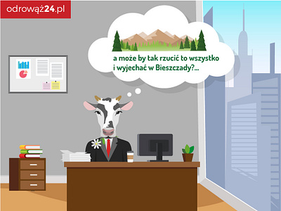 Cow in the office art digital art drawing illustation illustration infografika infographic infographic design vector