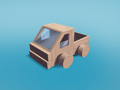 wooden car art digital digital art digital drawing drawing illustration