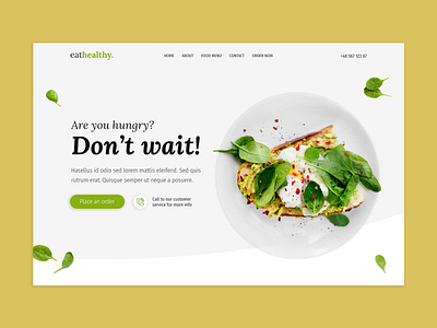 Healhy Food landing page design branding design header design landing landing page landing page concept landing page design typography ui ux