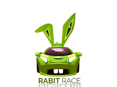 Rabit Race Logo Design animation branding bunny car colorful design design agency flat icon identity illustration lettering logo racer simple type typography ux vector