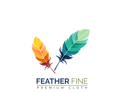 Feather Fine Logo branding clothing colorful design agency identity illustration illustrator logo logo animation ui vector