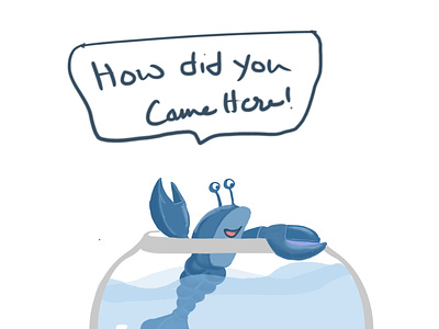 Blue Lobster Children Book Illustration