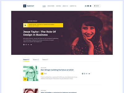 Hyper Cast (Poadcast Landing Page) branding design font graphic design typogaphy ui