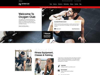 Oxygen Club (Fitness Club Landing Page) branding design font graphic design typogaphy ui