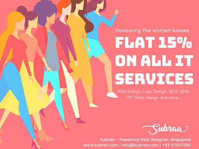 Womens Day offers from Subraa Freelance Designer in Singapore