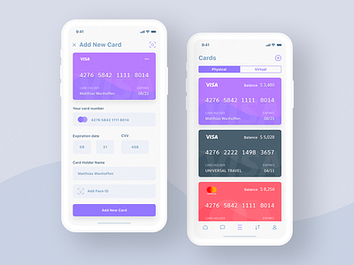 Credit Card App White UI app app design bank app card clean credit cards creditcard ios mobile app design payment ui ux white