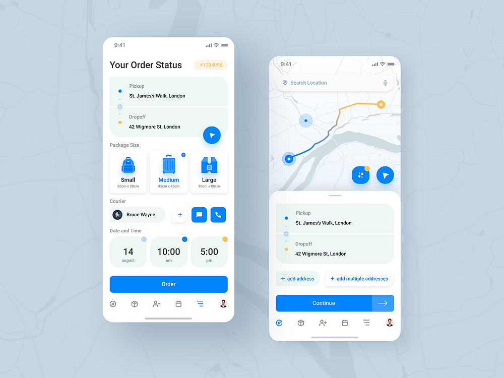 Delivery app (Parcel Size UI) by Vladimir Gubanov on Dribbble