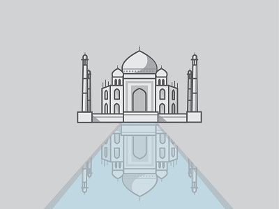Taj Mahal adobe illustration agra chechumon delhi graphic illustration india king kingdom love minimal msrble seven wonders simple tajmahal thalassery travel vector