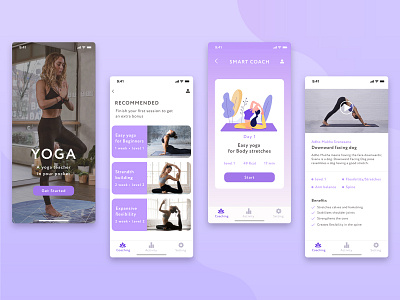 Yoga Training App app design health icon ios minimal mobile mobile app design mobile design ui ux web yoga app
