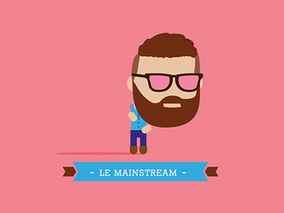 Le Mainstream colors flat hypster illustration