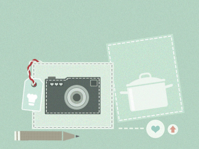 Pikante Pimpernel blog camera cooking design illustration retro tag