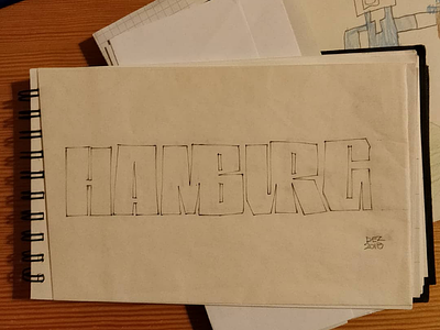 Hamburg hamburg lettering pencil sketch uppercase