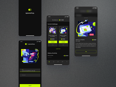 Spaceshop App ecommerce illustration ios app store ui ux