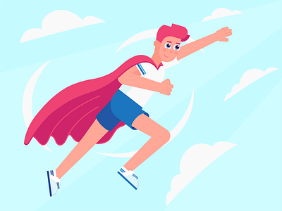 Set goals 2d boy character characterdesign design flat goals health illustration lifestyle superman vector