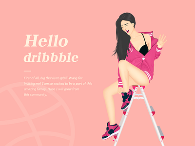 Hello Dribbble! basketball first shot girl hello dribbble 插图 设计