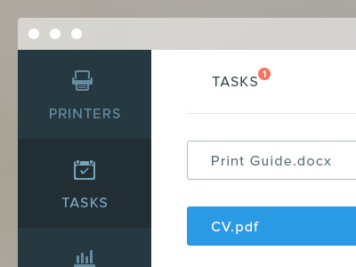 Printer Dashboard clean dashboard flat minimal task ui