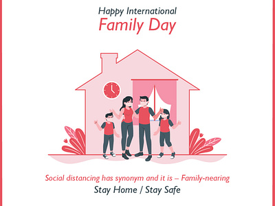 Family day 01 app app branding bepositive branding design family illustration international international family day logo stay home stay safe vector