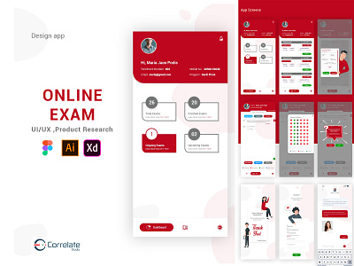 Online Exam Mobile Dashboard Concept