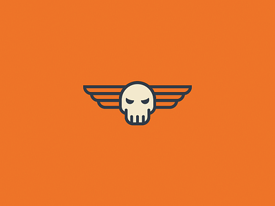Flying Skull badge brand gang identity logo mark skull vector