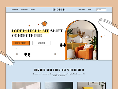 SHOPON - Furniture ecommerce website behance branding design dribbble exploration furniture retro design ui wvelabs