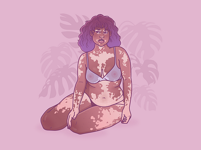 Body positivity beauty body body positive body positivity cute female femme illustration illustrator jamilla grannetia line art milibu pastel pastelart vector vector art vitiligo woman