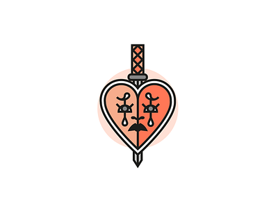 BROKEN art dagger design flat graphic heart icon illustration illustrator jamilla grannetia line art milibu tear vector vector art