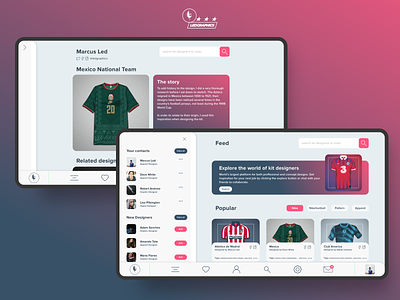 Apparel Design Community app apparel graphics branding design football soccer ui uiux ux vector web