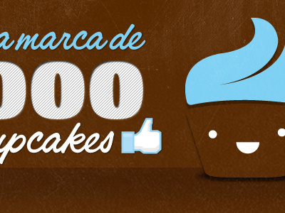 Cover 10.000 fans Cupcakeria facebook cover typography