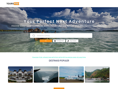 Desain UI Touristix.id travel ui ux web