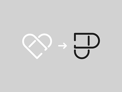 DJ Heart — Monogram branding design dj heart identity illustrator lettering logo logo a day minimal monogram monogram logo type typography vector