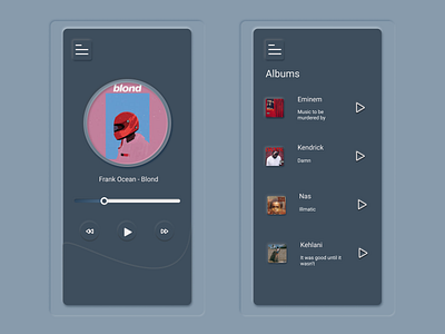 Neumorphism Music App appui appuidesign designer for hire freelancer neumorphism uiux