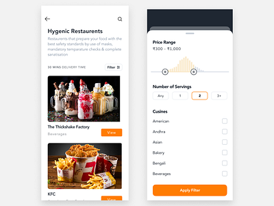 Simple Filter For a Food App aftereffects animation design figma interaction design minimal motion design ui