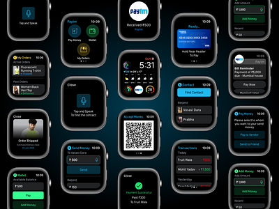 Paytm For Apple Watch - UI Presentation apple watch apple watch design design minimal payements app paytm ui ui design ux uxdesign